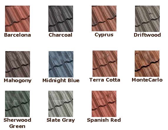 Coated Steel Metal Roof Tile Colors