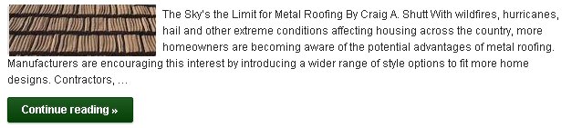 For Metal Roofing, the Sky’s the Limit! - Click to Read More