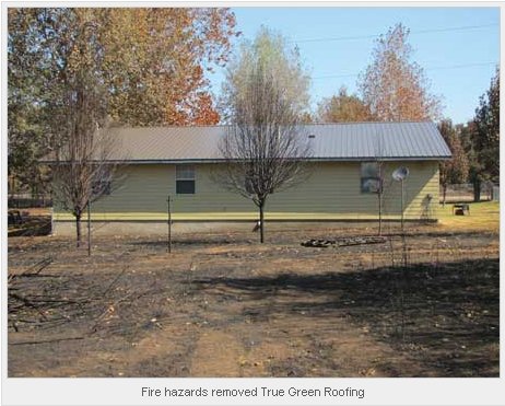 Fire hazards removed True Green Roofing