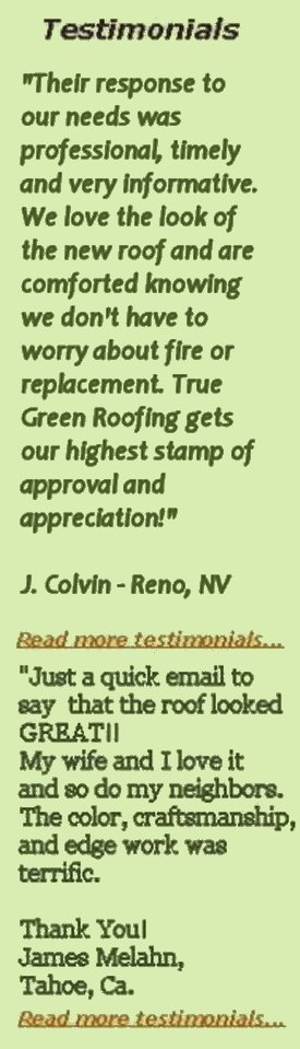 Testimonials True Green Roofing Solutions - Read More